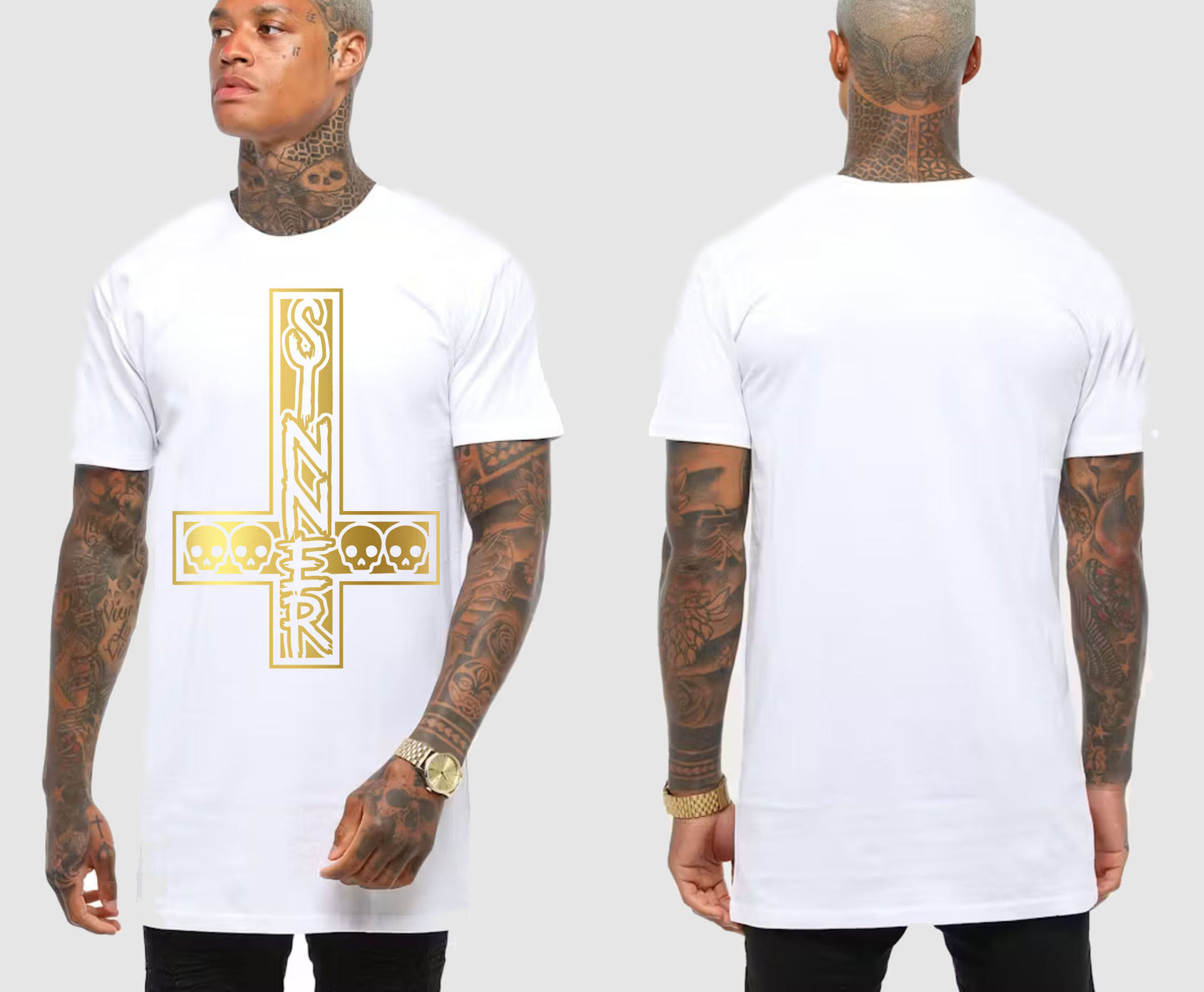 SINNER CROSS TALL TEE | SAINT SINNER STREETWEAR