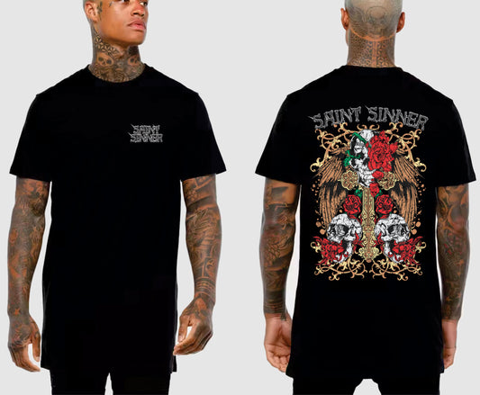 SKULL CROSS TALL TEE | SAINT SINNER STREETWEAR